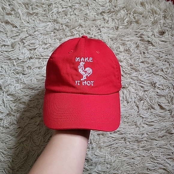 Petals And Peacocks Red Make It Hot Sriracha Vibes Baseball Cap Hat - Picture 1 of 9